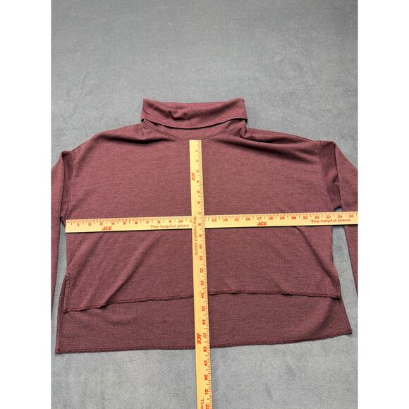 American Eagle Cropped Ribbed Turtleneck Purple Hi Low Women's Size X-Small - Picture 5 of 8
